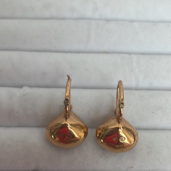 Swarovski Rose Gold Tone Purple/Pink Lever Back Earrings. - Picture 2 of 4